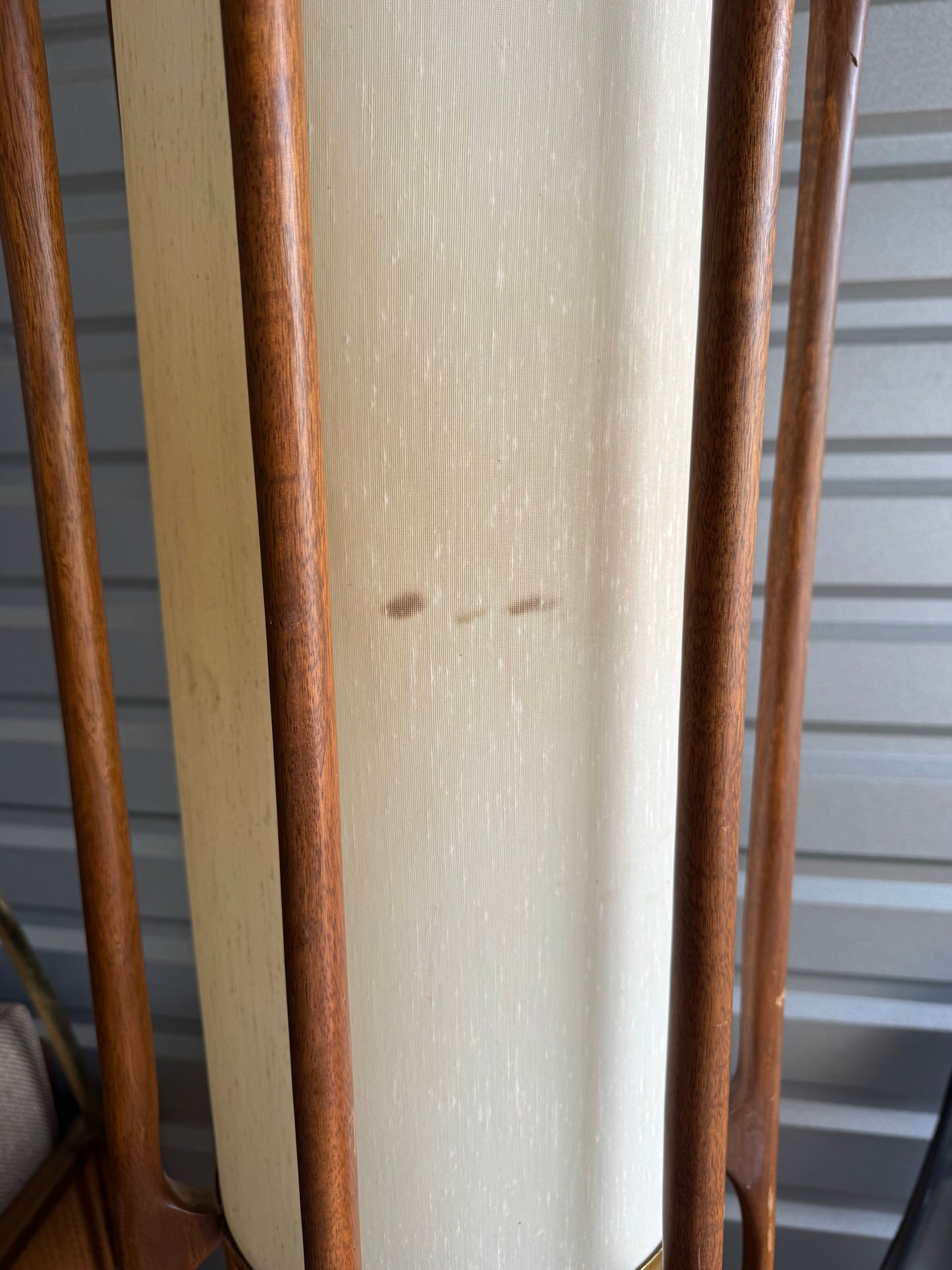 (For Jolene) Modeline mid century Walnut and brass table lamp