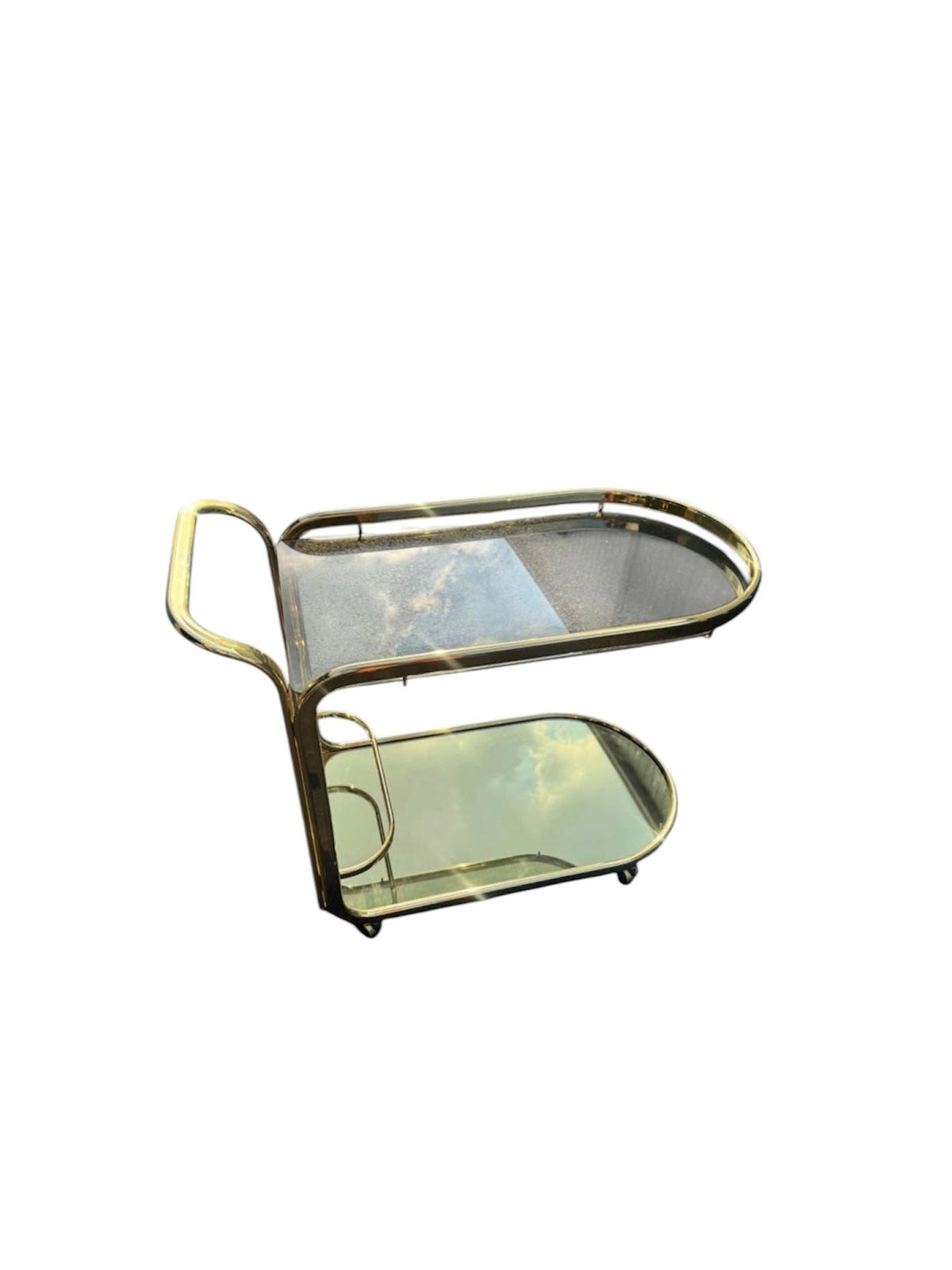 Morex Italy Hollywood Regency Brass & Glass Bar Cart