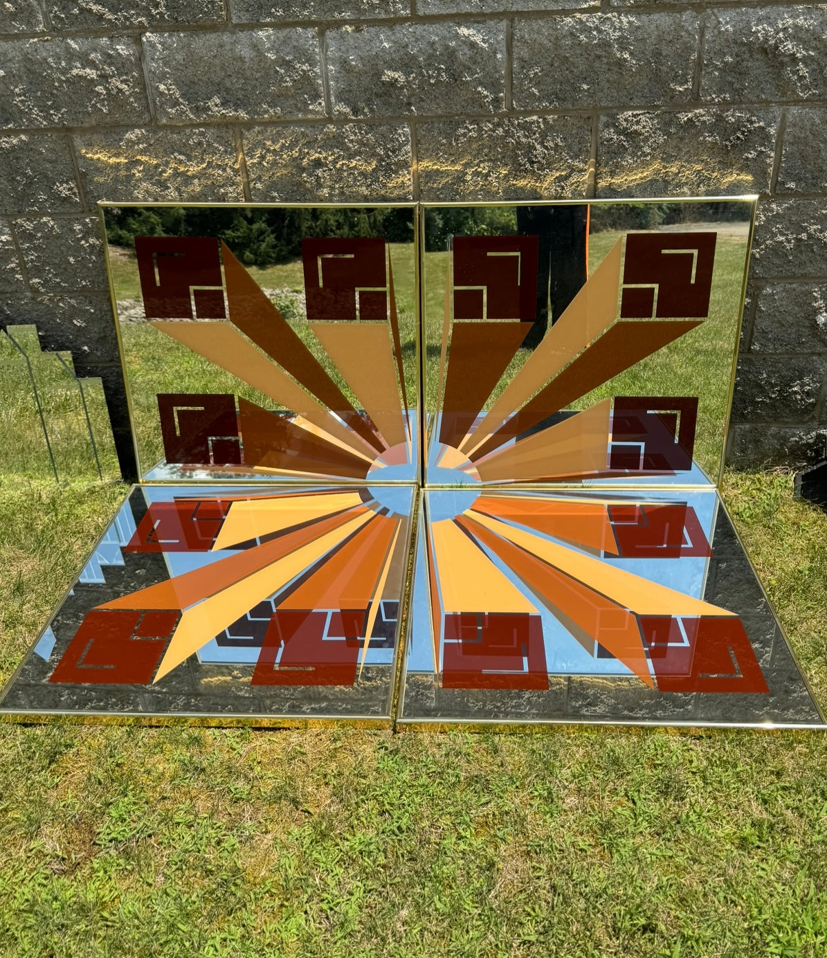 Mcm Wall Art Mirrors Pair (ON HOLD)