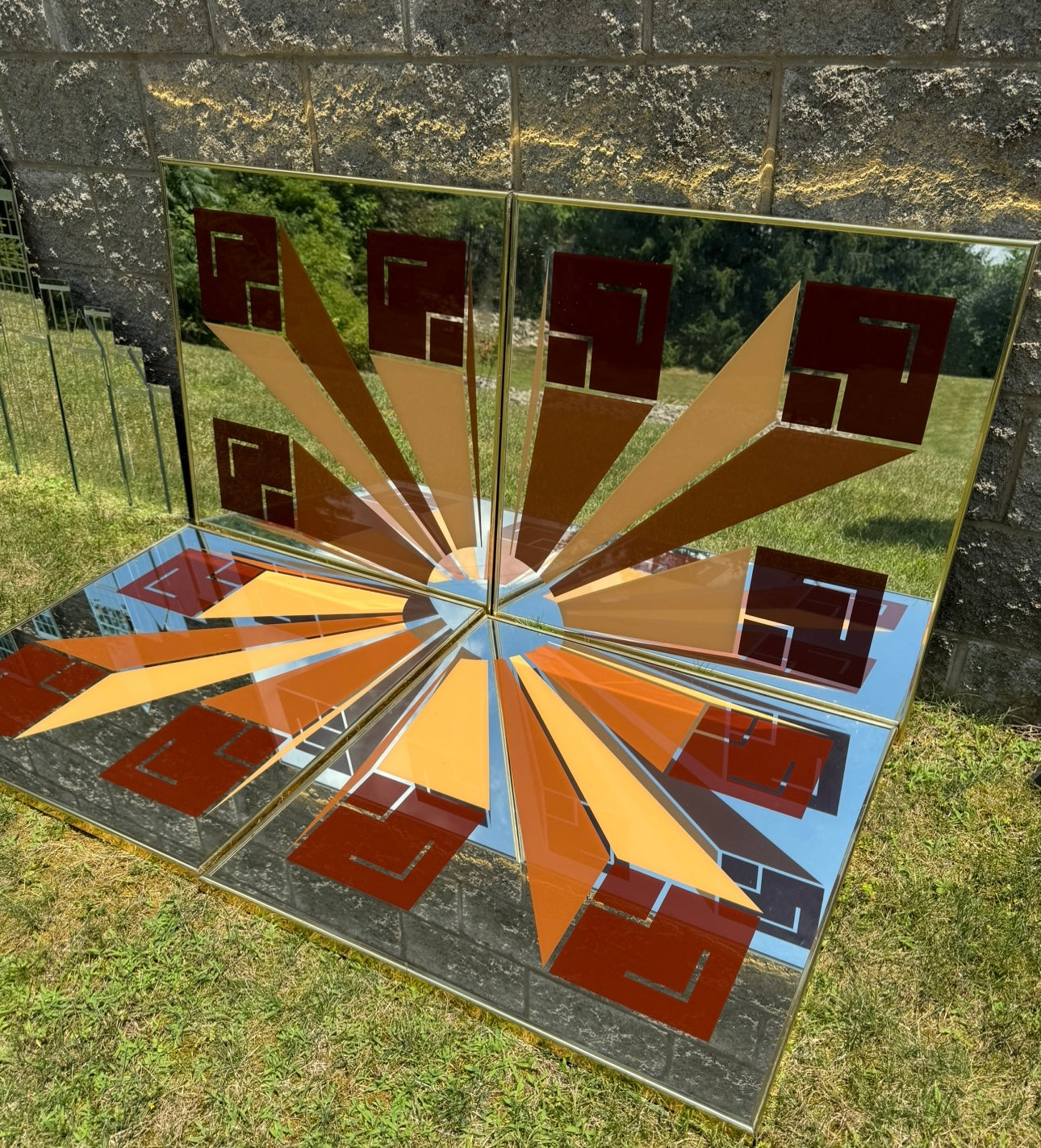Mcm Wall Art Mirrors Pair (ON HOLD)