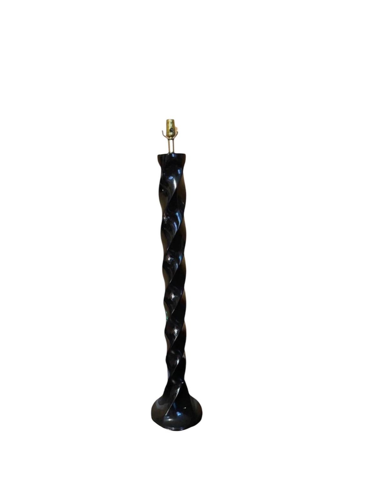 Michael Taylor Black Glazed Spiral Floor Lamp