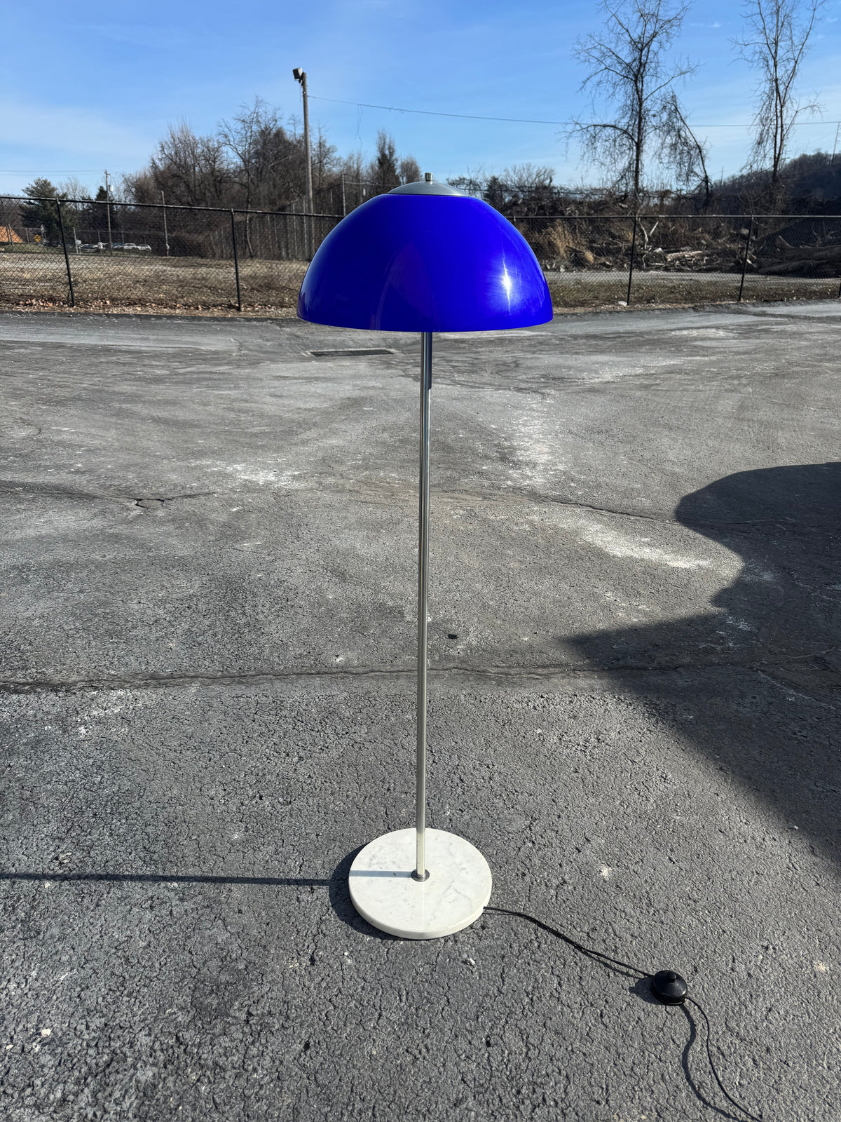 Harvey Guzzini Cobalt Glass & Marble Floor Lamp