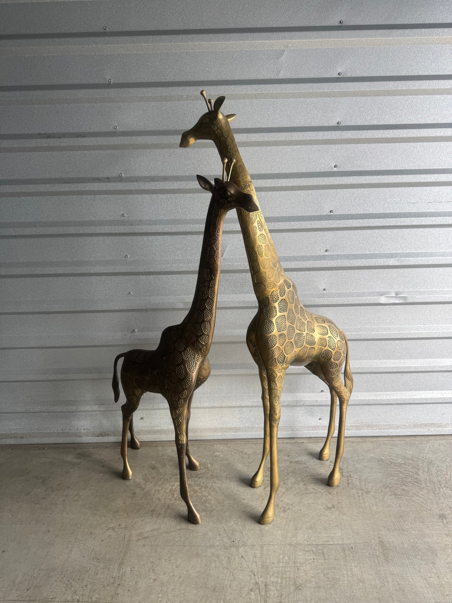 Vintage XL Hollywood Regency Mid Century Brass Giraffe (one)