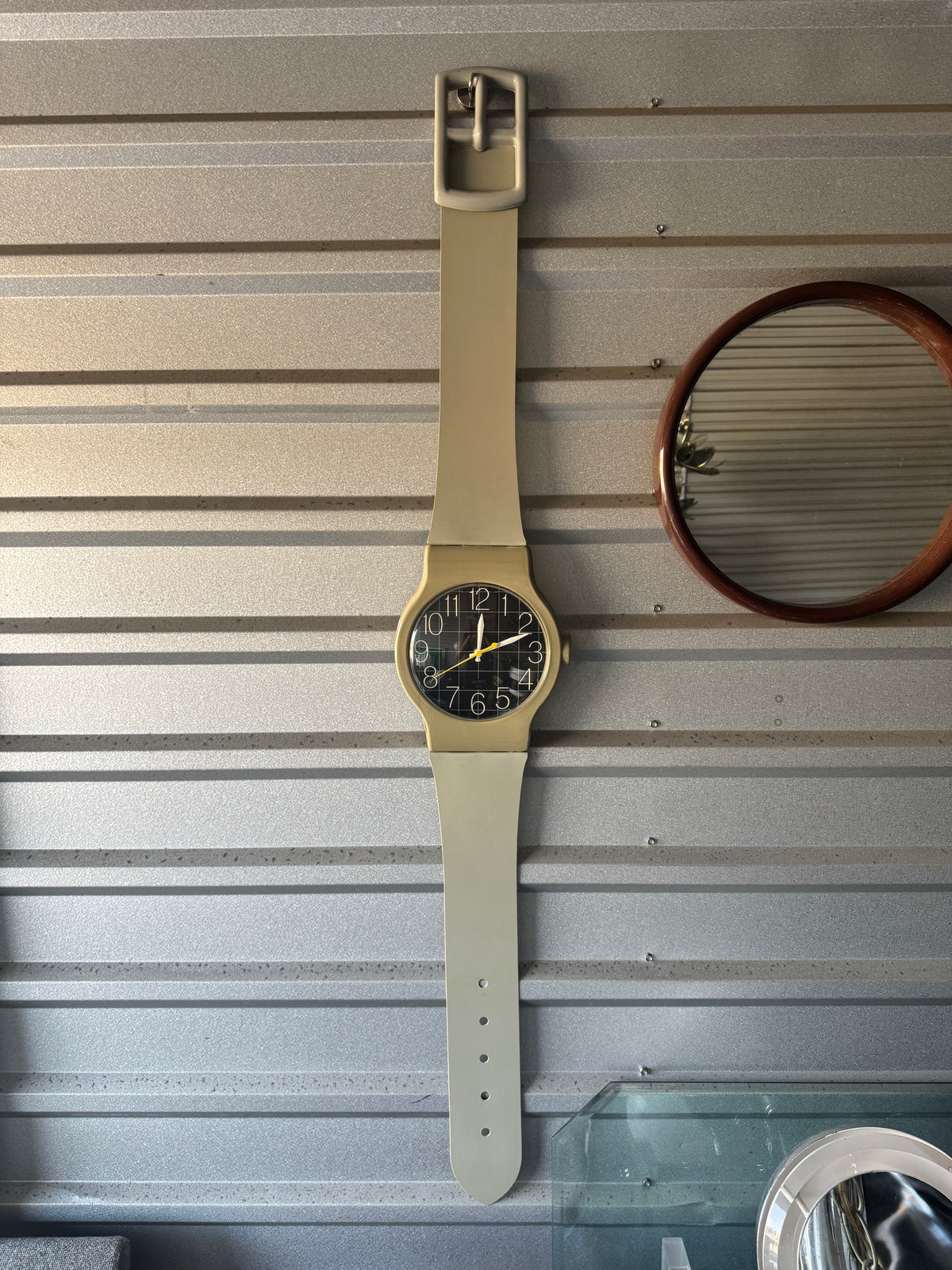 Oversized Mid-Century Wristwatch-Style Wall Decor Clock