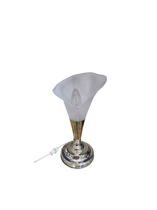 Anthony California Chrome and Gold Calla Lily Table Single Flower Lamp