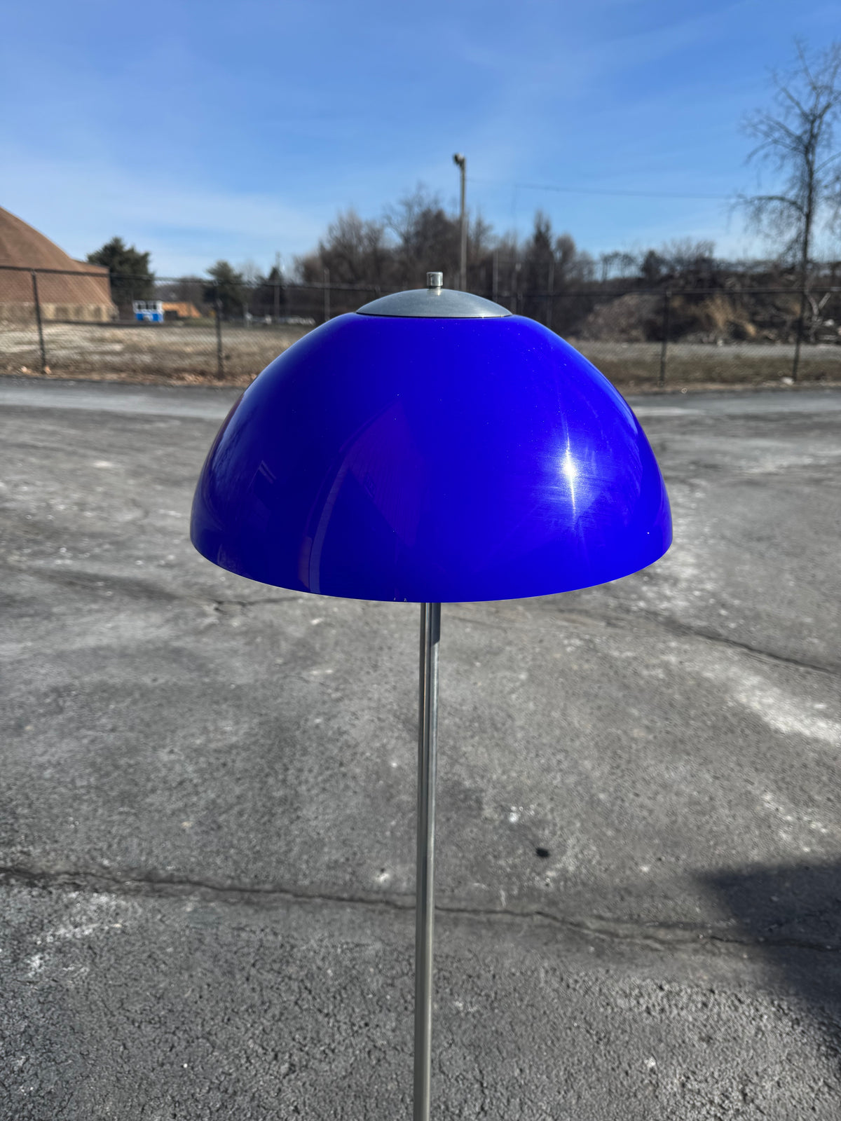 Harvey Guzzini Cobalt Glass & Marble Floor Lamp