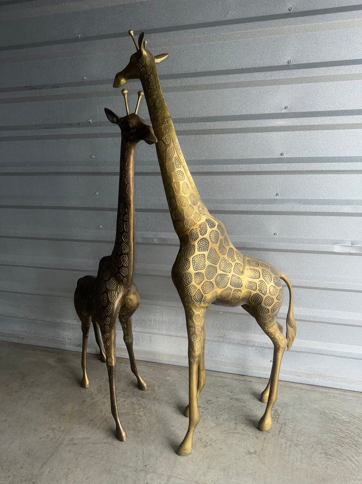 Vintage XL Hollywood Regency Mid Century Brass Giraffe (one)