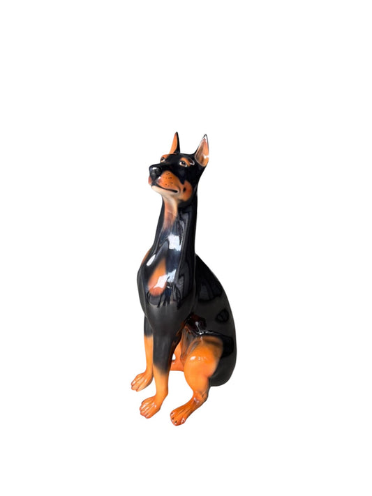 Vintage Italian Ceramic Life Size Doberman Statue