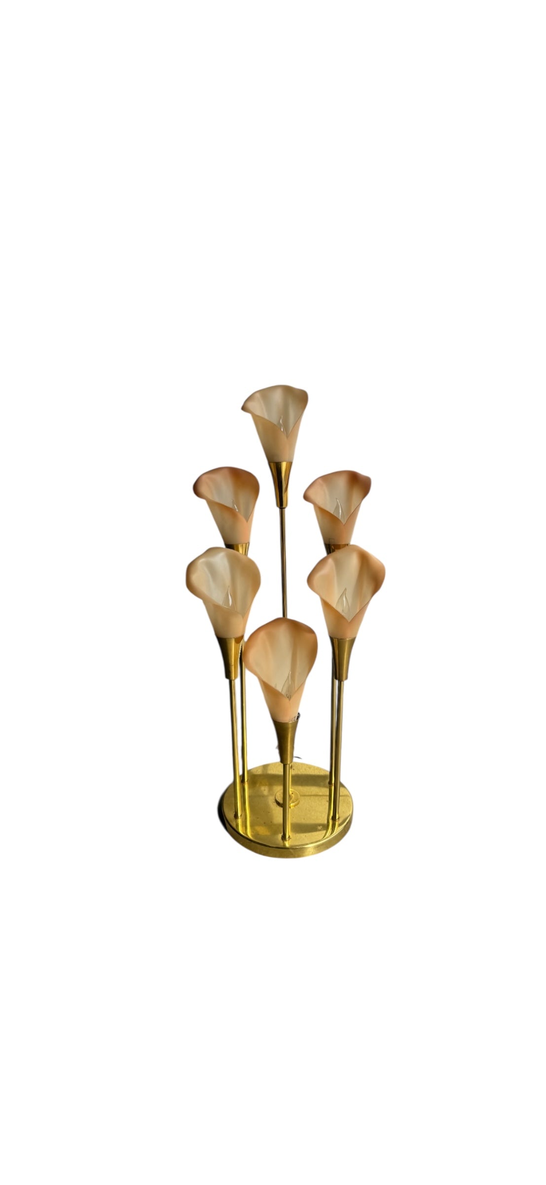 Pair of vintage Hollywood regency Cala lily table lamps