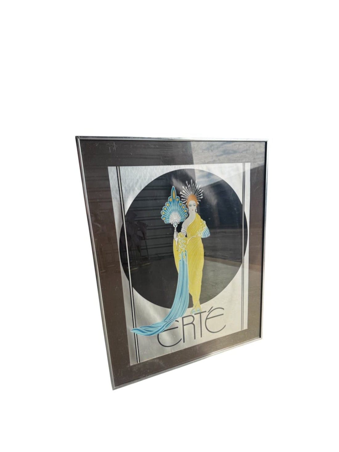 Erté "Athena" Framed Silkscreen Serigraph Chrome Frame