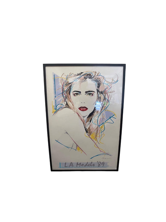 Postmodern Dennis Mukai "LA Models" Signed Original Serigraph Poster Print Artwork