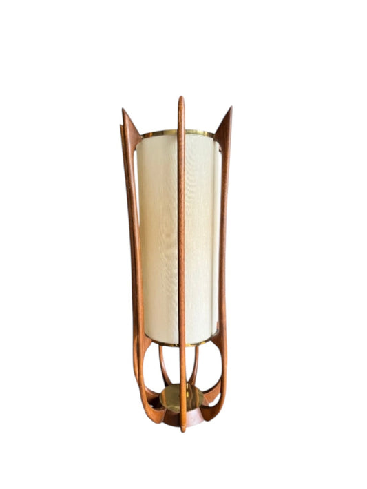 Modeline Mid Century Walnut and Brass table lamp
