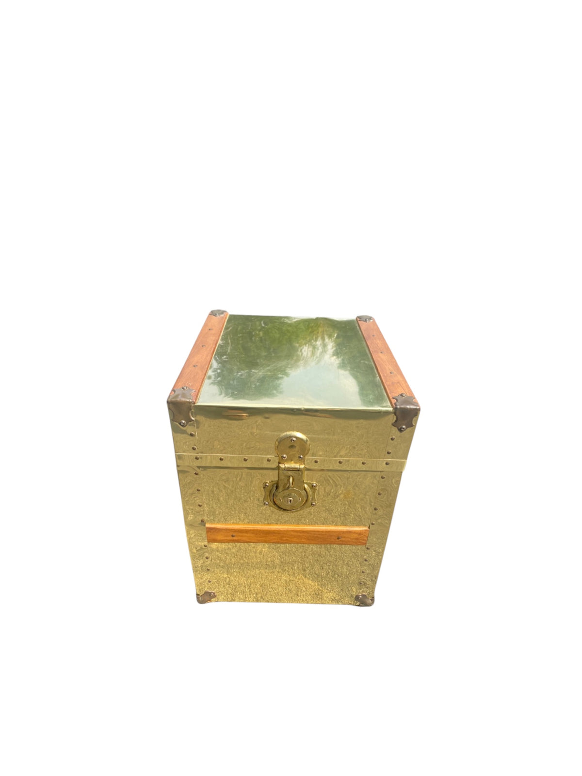 1970s Hollywood Regency Brass Storage Chest Trunk Or Side Table