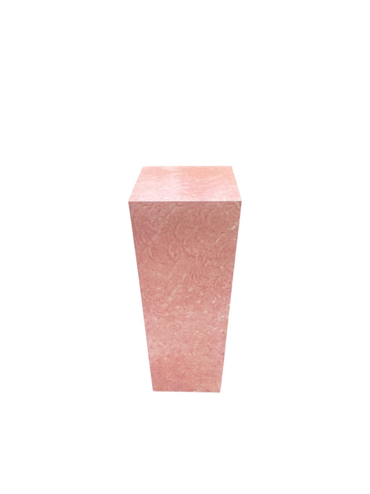 Palm Beach Regency Postmodern Pink Laminate Marble Wooden Display Plant Stand Pedestal Podium