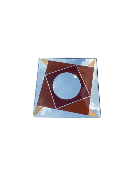 Greg Copeland MCM Painted Geometric Chrome Mirror
