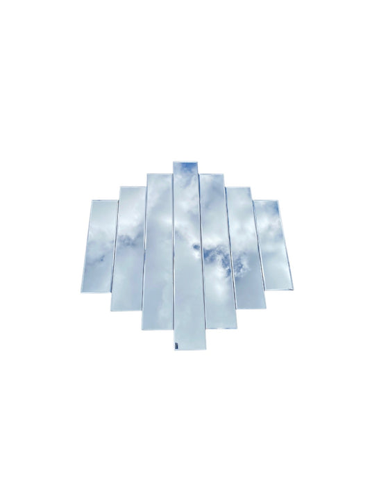 Postmodern Art Deco 7-panel Bevelled Mirror