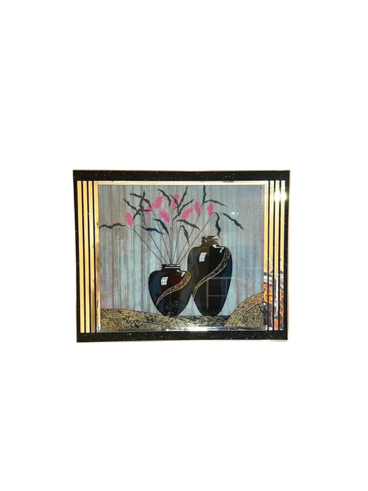 Large Postmodern Laurel Street Club Art Deco Sparkle Mirror