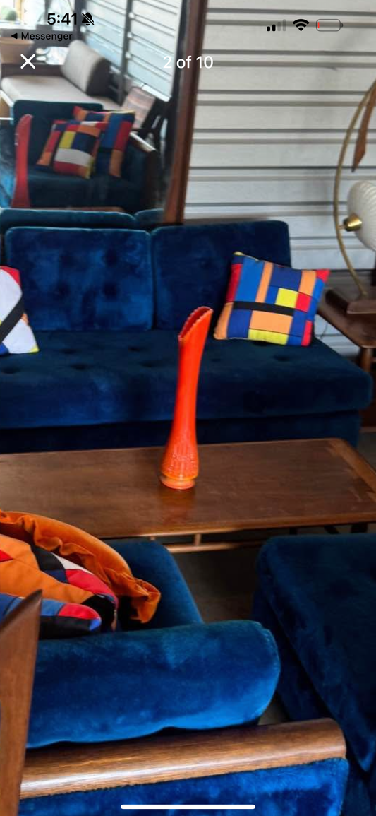 Orange mcm tall swung vase