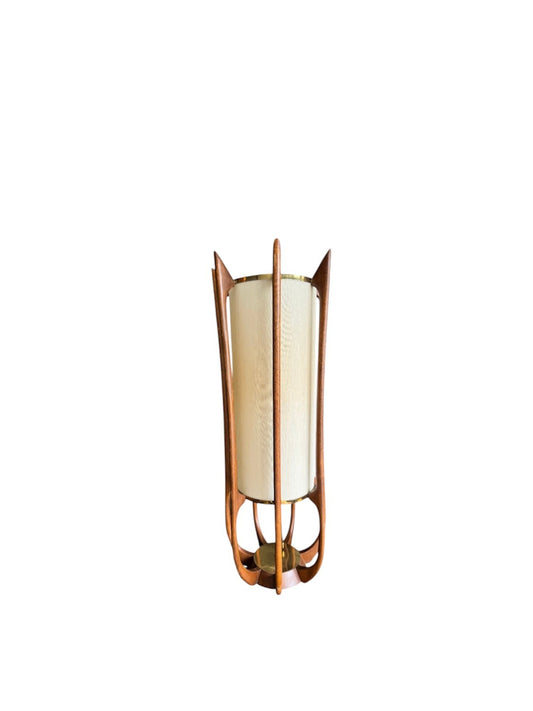 Modeline Mid Century Walnut and Brass table lamp