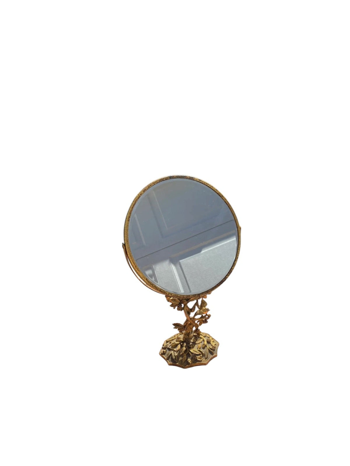 gilded vanity mirror round vintage