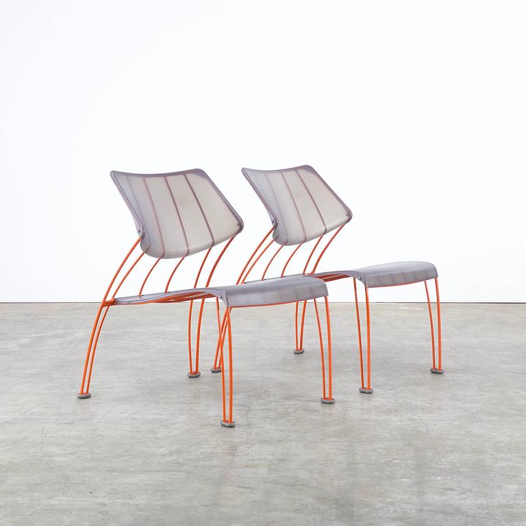 Pair of vintage IKEA Hasslö chairs by Monika Mulder, side view
