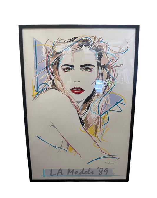 Postmodern Dennis Mukai "LA Models" Signed Original Serigraph Poster Print Artwork