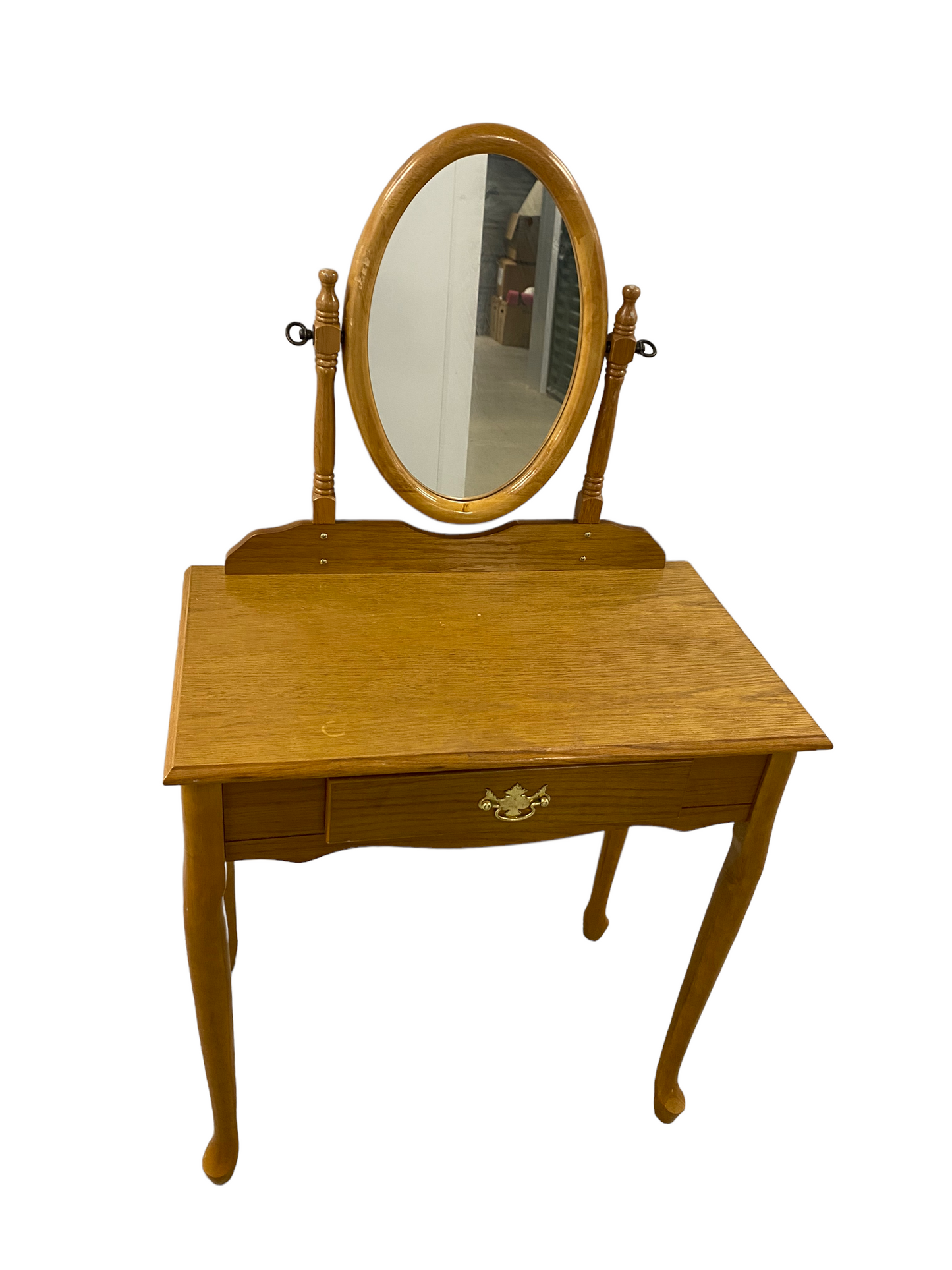 Wooden MCM Vanity With Drawer
