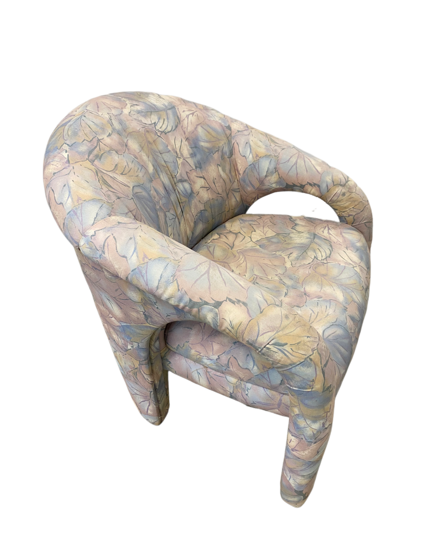 Postmodern Palm Beach Regency Sculptural Weiman Elephant Floral Pastel Arch Chair