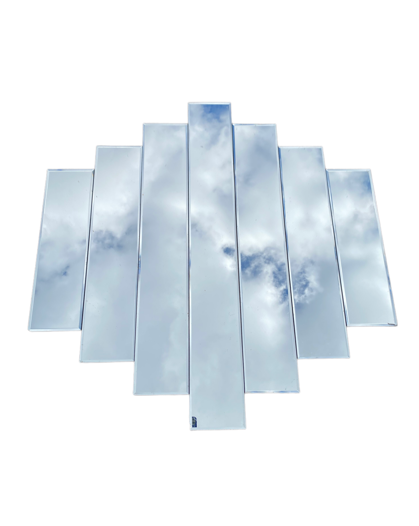 Postmodern Art Deco 7-panel Bevelled Mirror