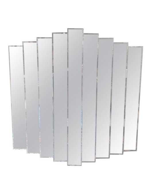 Modernist Beveled Multi-level 9 Panel Wall Mirror