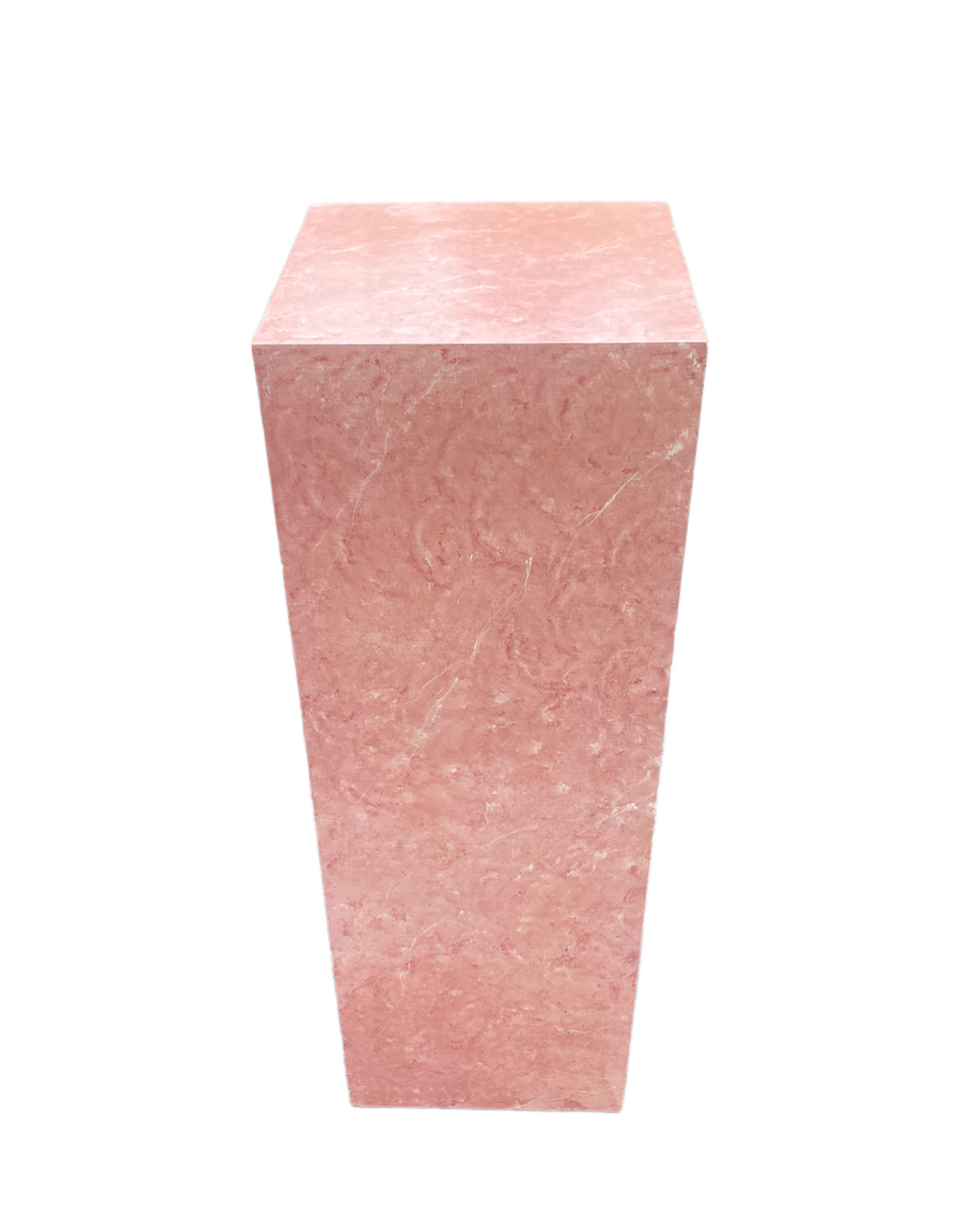 Palm Beach Regency Postmodern Pink Laminate Marble Wooden Display Plant Stand Pedestal Podium