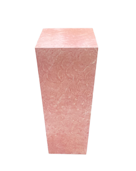 Palm Beach Regency Postmodern Pink Laminate Marble Wooden Display Plant Stand Pedestal Podium