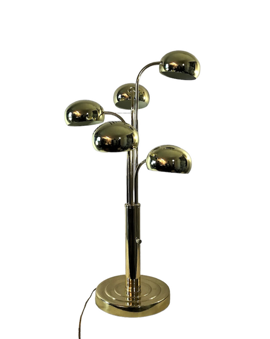 Brass Robert Sonneman MCM Brass Eyeball 5 Arm Orb Waterfall Table Lamp