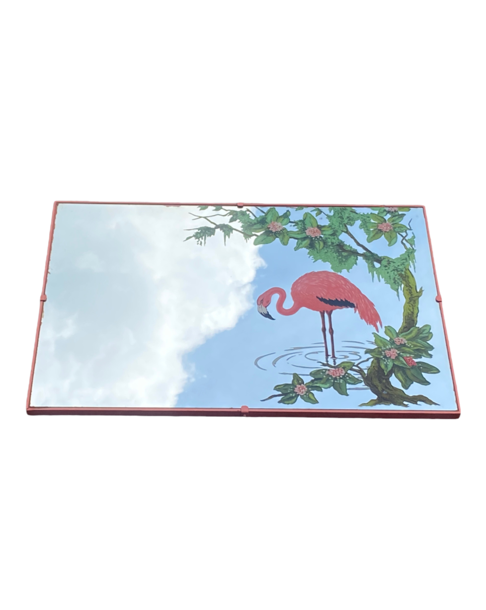 Palm Beach Regency Pink Painted Flamingo Wall Mirror